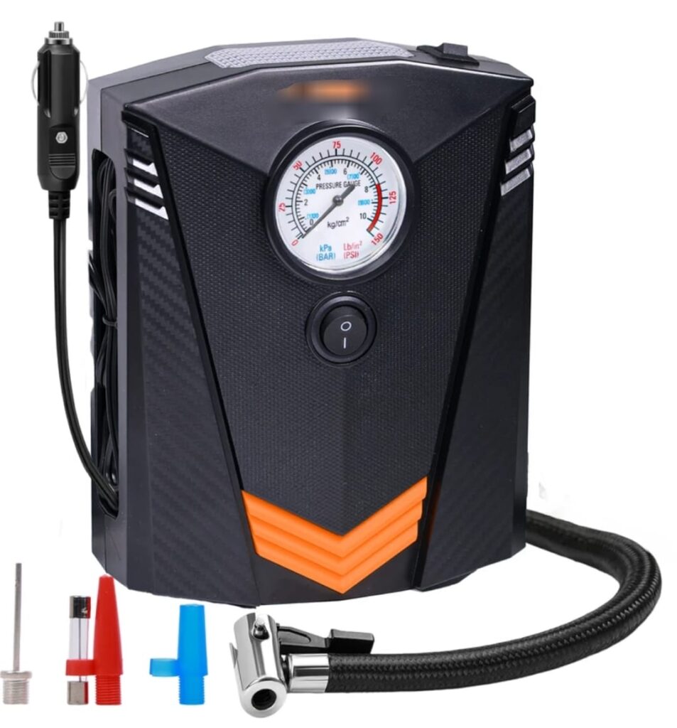 Tyre Inflator for Car, 150PSI Car Air Pump, 12V DC Portable Air Compressor