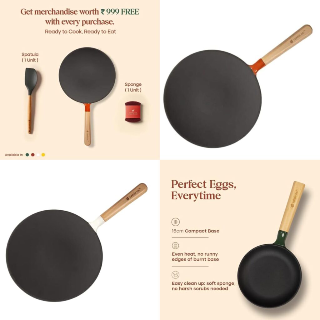 Cast Iron Roti Tawa 26 cm | Non Toxic Non Stick Tawa for Roti/Chapati | Patented Enamel Coating