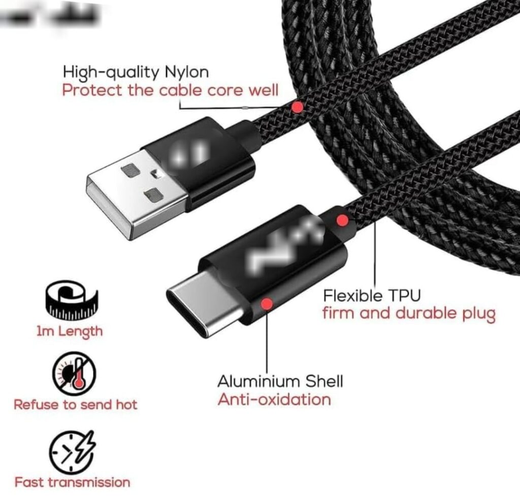 Platinum Nylon Braided Rapid Charge and Data Sync Type C USB Cable*