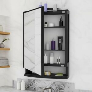 Bathroom Cabinet with Mirror and Large Storage