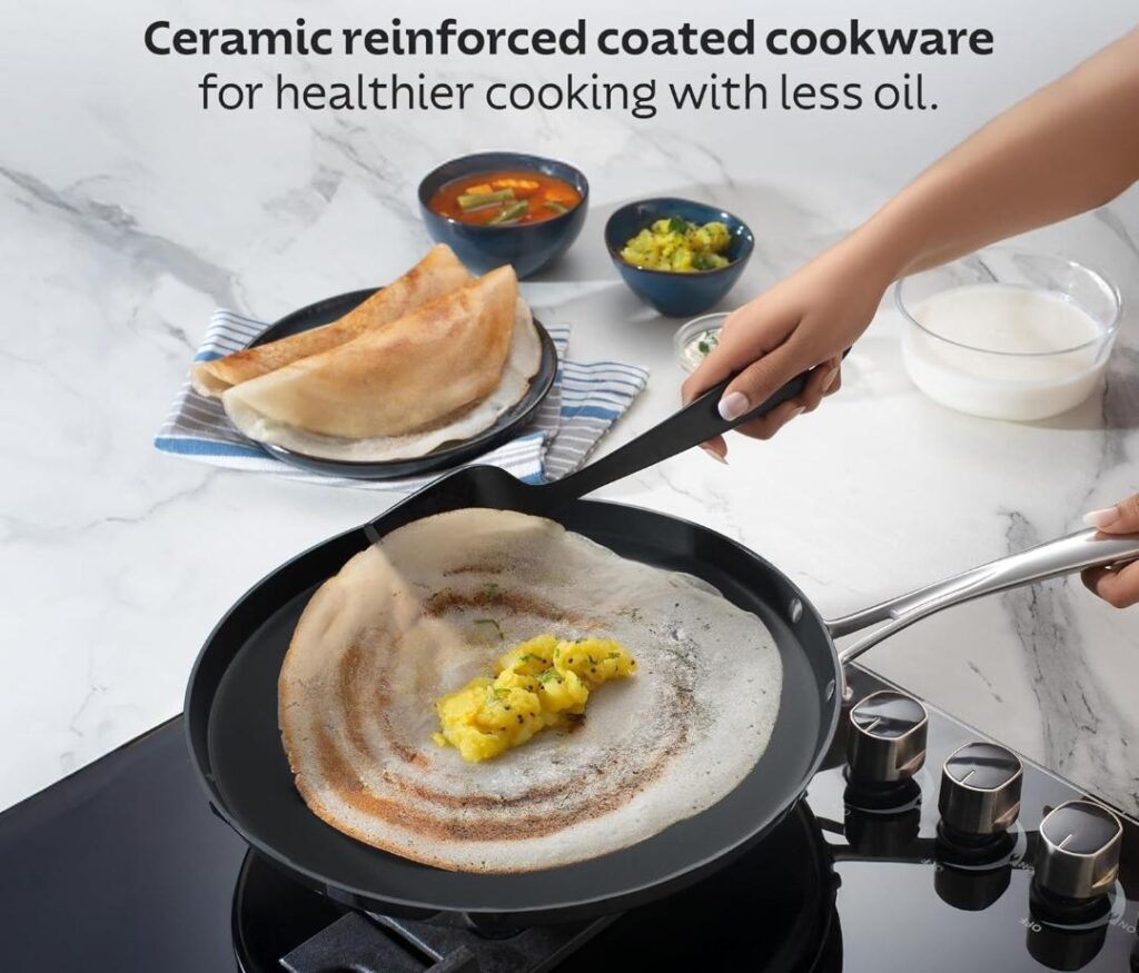 Triply Ceramic-Reinforced Dosa Tawa 28cm | 4mm Thickness Heavy-Gauge Build